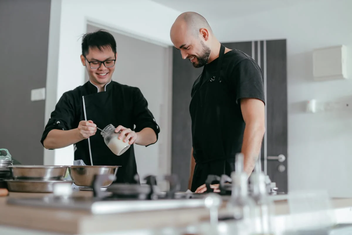 Cooking with Chef Samuel team building